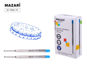 Стержень шар. MAZARI 109мм, типа Parker, синий, 0,7мм