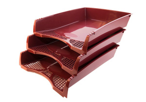 Лоток д\бумаг гориз. Офис-класс бордовый