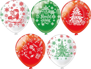 Набор шаров с рисунком 12" На коньках 25шт/уп