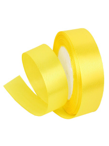 Лента упаковочная атласная 25мм*22м, желтая