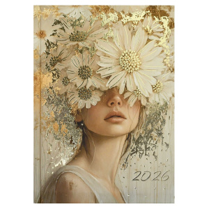 Ежедневник дат. 2026г А5 160л., 7БЦ "Золотая эстетика" мат.лам., выб.УФ-лак