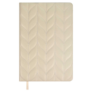 Ежедневник недат. А5 164л., кож.зам., тв.пер. "Лайка бежевый" стеган., в подарочной коробке