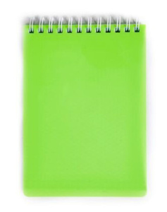 Блокнот А6 пласт.обл.  80л "DIAMOND НЕОН зеленый" гребень, кл.