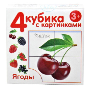 Кубики пластиковые  4шт "Ягоды" 3+