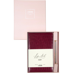 Набор подарочный "Barbara" ежедн. недат. А5, 272стр.,бордовый тв. обл.,иск. кожа, + шар.ручка