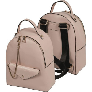 Рюкзак подростковый 29*22*11см deVENTE "Беж.-розовый" кожзам, матовый 1 отд. на молнии, карманы