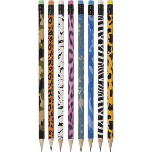 Карандаш deVENTE HB, круглый, с ластиком, animal print ассорти