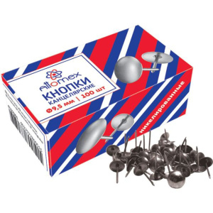 Кнопки  10мм (100 шт.) никелированные карт\уп