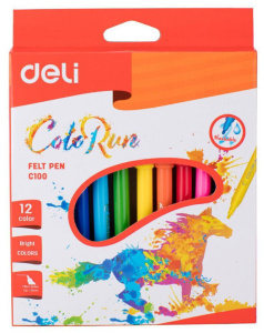Фломастеры  12цв "Deli. ColoRun ", европодвес