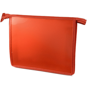 Папка д/тетрад. А5 1отд. на молнии сверху   Офис непрозр. Красная