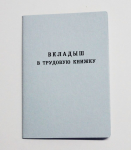 Бланк Вкладыш к трудовой книжке ОБРАЗЕЦ 2023г