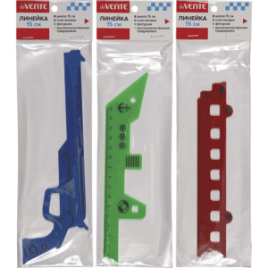 Линейка 15 см пластик. фигурная Boy's style, ассорти