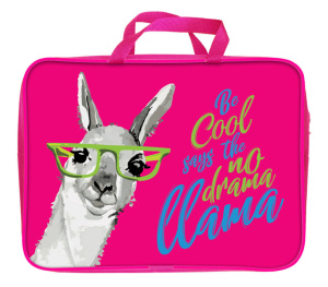 Папка А4 (360*270*80) с ручками, молния, ткань "Крутая лама"