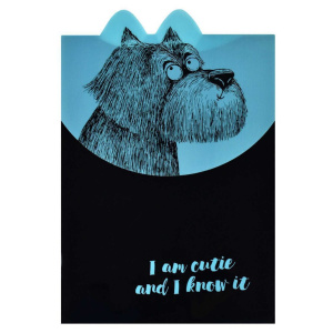 Папка д/тетрад. А4 (310*220) на липучке, пластик "Крэйзи пес" фигурн.выруб., УФ-печать