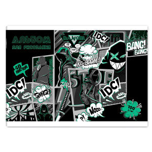 Альбом А4 40л клеевой кор. "Бунтарский дух" 100гр/м2, сплошной УФ-лак