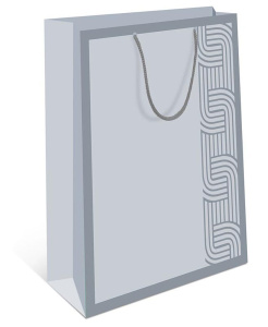 Пакет подар. бумажн. 33*42*10 см, 130гр/м Серый