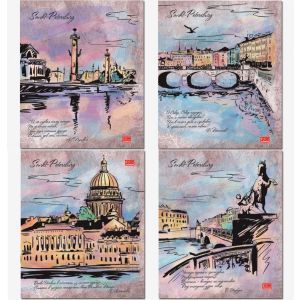 Тетрадь А5  96л кл.,    "Петербургские мотивы" глянц.лам.