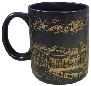 Кружка "Коллаж .СПб" цв.черн., серебр.рис.