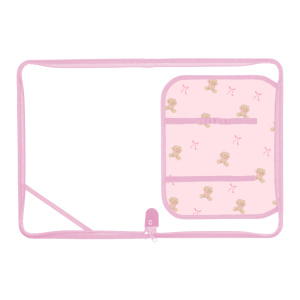 Папка д/труда А4 (325*230*25) 1отд. откид. планка, молния вокруг, пластик "Мишки и бантики"