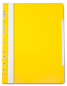 Скоросшив. пласт. прозр. верх. с перфорацией, желтый