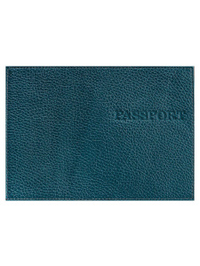 Обложка для Паспорта натуральная кожа PASSPORT темно-зеленый, тисн.конгрев