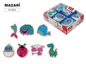 Ластик MAZARI "CUTE ZOO" 3 дизайна, фигурные