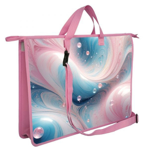 Папка А3 (460*345*50) с ручками, молния, пластик "Жемчужный"