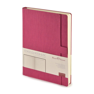 Ежедневник недат. А5 136л., мягк.пер., иск.кожа "Marseille. Розовый" карман, лин., ляссе