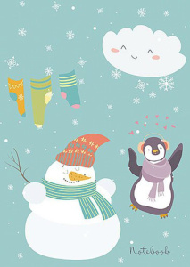 Блокнот А6 гребень  80л "Зимние забавы" кл.