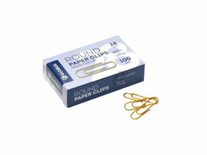 Скрепки 28мм - 100шт. полимерные (золото) карт.уп.