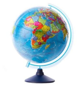 Глобус д-р 320 Политический, рельефный, классик, карт.короб