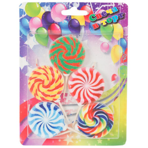 Свечи для торта на пиках Конфеты  5 шт