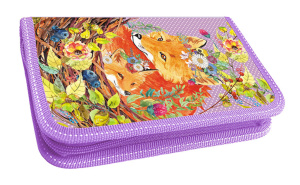 Пенал 1 отд. (195*110*30) молния, лам.картон "Лисы"