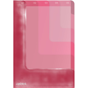 Папка уголок 5-ти уровн. А4 "Degrade" 230*310мм, пластик, глянц., розовая