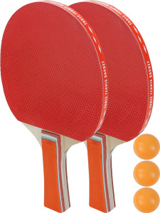 Настольный теннис. 2 ракетки (8мм), 3 шарика