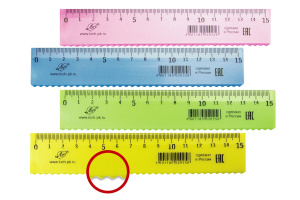 Линейка 15 см пластик. непрозр. с волнистым краем, ассорти