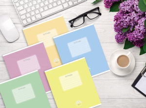 Тетрадь А5 18л косая лин. ПЗБМ "Новая однотонная тетрадь" белизна 100%