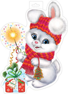 Плакат фигурный 34*41см  "Зайчик"