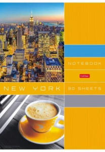 Тетрадь А4  80л кл. скоба Hatber "Деловой город" глянц.лам.