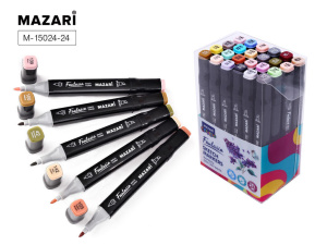 Набор маркеров для скетчинга  24цв. FANTASIA. Grey- pastel colors, двусторон., 3,0-6,2мм