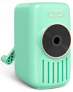 Точилка механическая 1 отв,  пласт.корпус. музыкальная, зеленая