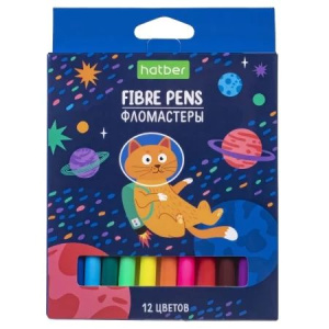 Фломастеры  12цв "Hatber. Космос" вентилир.колпачок