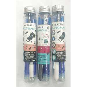 Набор ручка гелевая стираемая + 9 стержней MAZARI "Catodream" синяя, 0,5мм