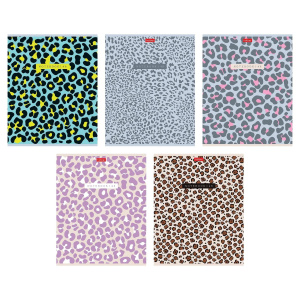 Тетрадь А5 48л кл. Hatber "LEO-принт" тисн., 5 диз.в блоке