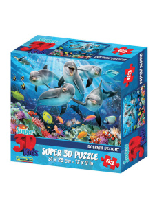 Пазл 3D  63 дет.  31*23см "Дельфиний восторг"