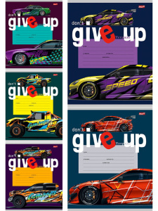 Тетрадь А5 12л косая лин. с доп.горизонт.лин. Проф-Пресс "Тачки для побед" 5диз.в сп.,белизна 92%