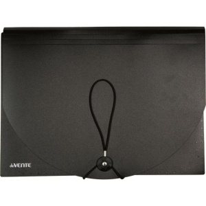 Папка 13 отд. на резин. А4 0,7мм, черная с цветными разделителями