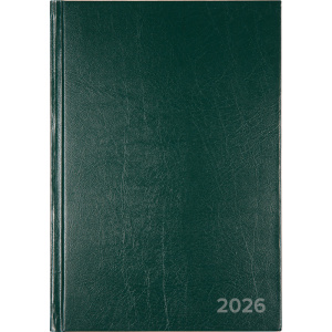 Ежедневник дат. 2026г А5 Attomex 336стр., темно-зеленый, бумвинил, тисн.фольгой, офсет 60г/м2