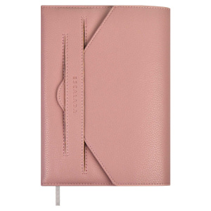 Ежедневник недат. А5 160л., кож.зам., тв.пер. "Наппа розовый" блинт.тисн., ляссе