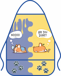 Накидка для труда 490*390мм 2 кармана "Прикольные корги"